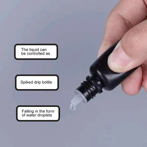 Vista 7 de Snadulor 60 botellas vacías de plástico negro con gotero exprimible de 0.2 fl oz con tapa protectora, botella de gotas para los ojos (tapa roja)