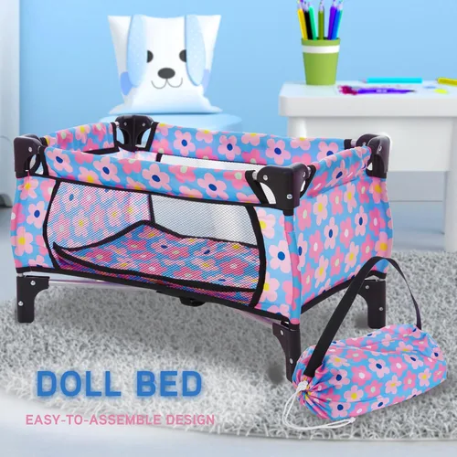 Vista 4 de Juego de cama y asiento de bebé, juego de bebé, accesorios para muñecas de bebé, bolsa de pañales para silla alta, juego de rol, juego de rol