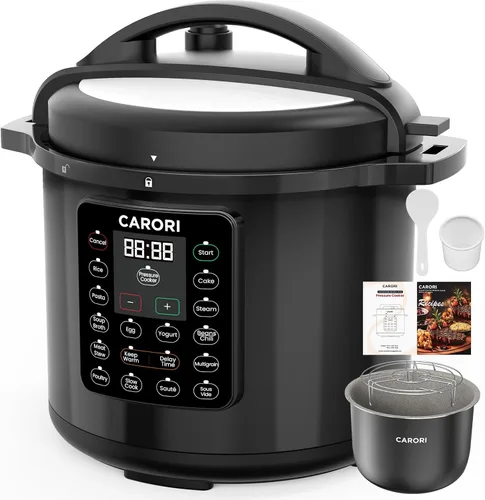 Vista 14 de CARORI Olla de presión eléctrica 3QT, olla multifunción compacta de 8 funciones con olla antiadherente de cerámica para saltear, cocinar a presión