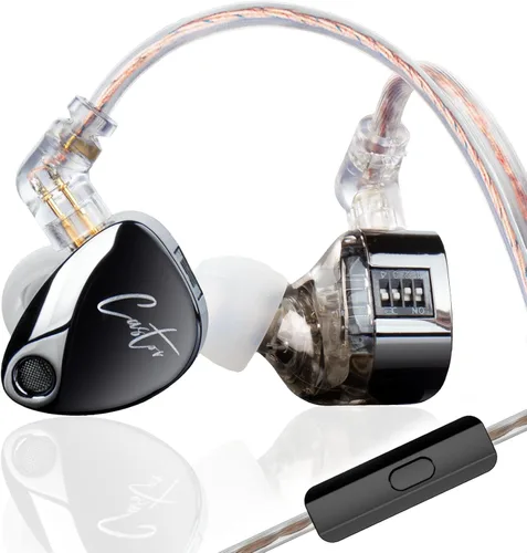 Vista 9 de KZ Castor - Auriculares intrauditivos, sonido de graves mejorado HiFi, IEMs aislantes de ruido ajustables, auriculares con cable de doble