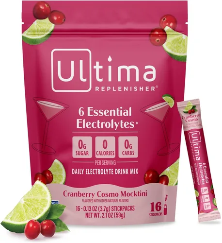 Vista 15 de Ultima Replenisher - Bebida de electrolitos en polvo vegana, endulzada naturalmente y sin OMG, bebida hidratante adecuada para dieta cetogénica
