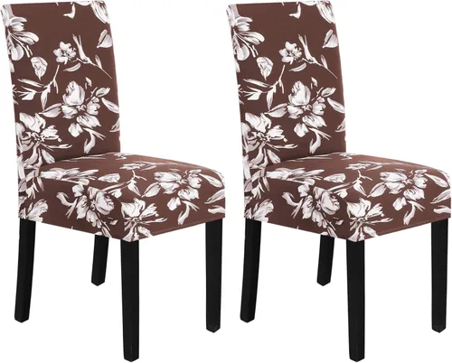 Vista 42 de H.VERSAILTEX Juego de 4 fundas elásticas para sillas de comedor, fundas protectoras para sillas Parson, tela de terciopelo sólido suave y gruesa