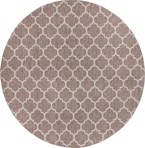 Vista 77 de Unique Loom Outdoor Trellis Collection Alfombra de Área (5' 1" x 8' Oval, Aguamarina/Gris)