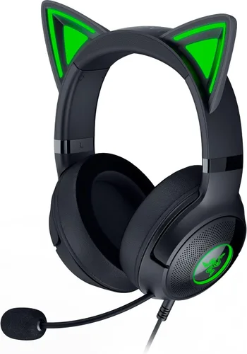 Vista 11 de Razer Kraken Kitty V2 Auriculares USB con cable orejas de gatito RGB Chroma - Iluminación reactiva de transmisión - Micrófono cardioide HyperClear