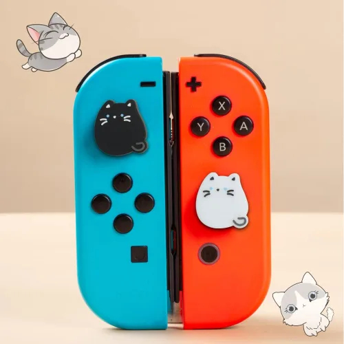 Vista 5 de PERFECTSIGHT Switch Joycon - Tapones de silicona para Nintendo SwitchSwitch LiteSwitch OLED, cubierta de botón analógico suave para NS Joycon