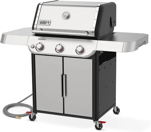 Vista 2 de Weber Genesis S-315 Parrilla de gas natural para asar al aire libre, 3 quemadores, acero inoxidable
