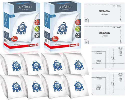 Vista 8 de Bolsa Miele 10123210 AirClean con eficiencia 3D, tipo GN, 4 bolsas y 2 filtros, blanca