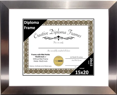 Vista 37 de Creative Picture Frames Carnegie - Marco de diploma de acero inoxidable con acabado de acero inoxidable de 12 x 16 pulgadas con vidrio negro