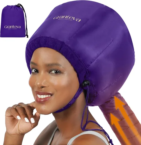 Vista 9 de Secador de pelo con capucha y diadema integrada que reduce el calor alrededor de las orejas y el cuello. Gorro difusor con capucha para rizos