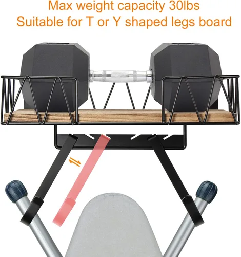 Vista 5 de TJ.MOREE Soporte de Pared para Tabla de Planchar – Colgador de Plancha y Tabla de Planchar para Cuarto de Lavado, Decoración del Cuarto de Lavado