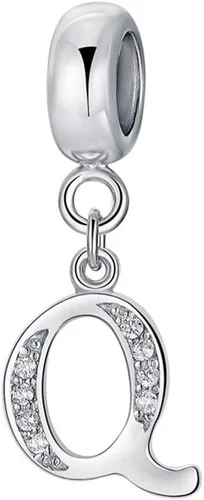 Vista 23 de Abalorio de letra inicial A-Z, dije de cristal del alfabeto, abalorio de aniversario para pulsera Pandora