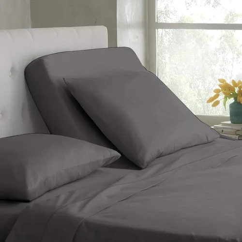 Vista 8 de Split Queen – 100% algodón Split Top-Queen (sábana bajera ajustable tamaño Queen tamaño queen) 600 hilos, negro sólido, tejido satinado, bolsillo