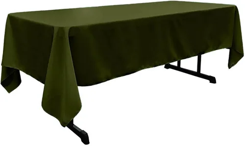 Vista 3 de New Creations Fabric & Foam Inc - Mantel rectangular de popelina de poliéster de 60 pulgadas de ancho por 120 pulgadas de largo. (Avocado)