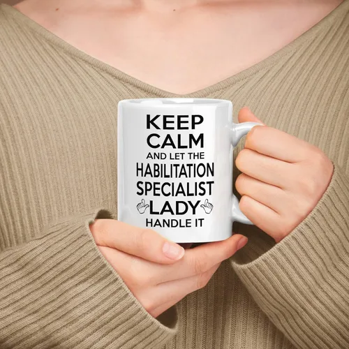 Vista 37 de Gift For Advocate - Taza de cerámica blanca de 11 onzas y 15 onzas – Keep Calm & Let The Advocate Lady Handle It