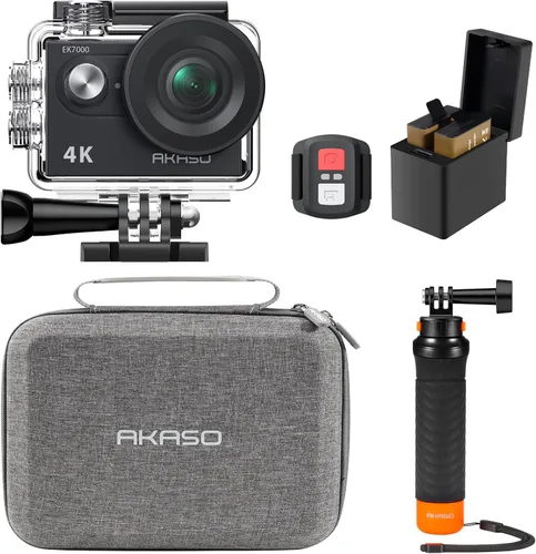 Cámara de acción AKASO EK7000 4K30fps 20MP EIS Ultra HD, resistente al agua hasta 40 metros, cámara submarina con empuñadura flotante impermeable