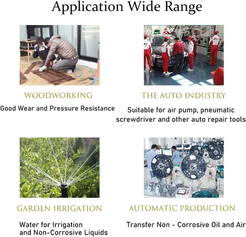 Vista 6 de Quickun Manguera neumática de 10mm x 6.5mm, tubo de poliuretano PU, línea de manguera de aire para conector de compresor de aire o transferencia