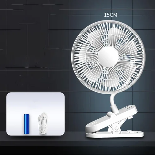 Vista 9 de Homyl Clip on Fan, 4 Speeds Small Fan with Strong, Clip & Desk Fan USB Plug in with Sturdy Clamp - Quiet Operation for Office Dorm Bedroom Stroller