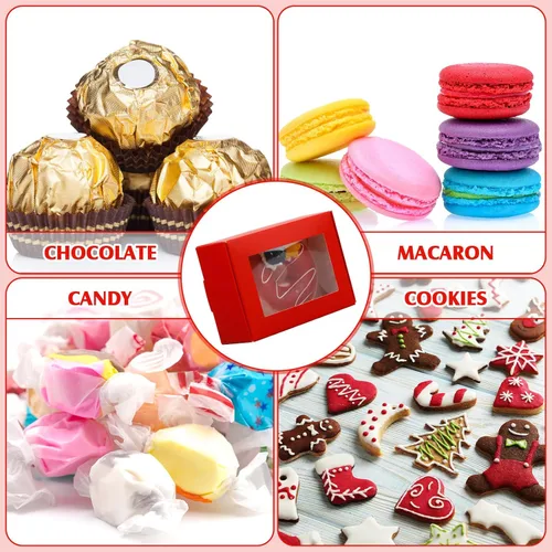 Vista 113 de Zonon 30 piezas de cajas de jabón para embalaje casero, mini cajas de regalo de papel kraft con ventana para panadería, caramelos, fabricación