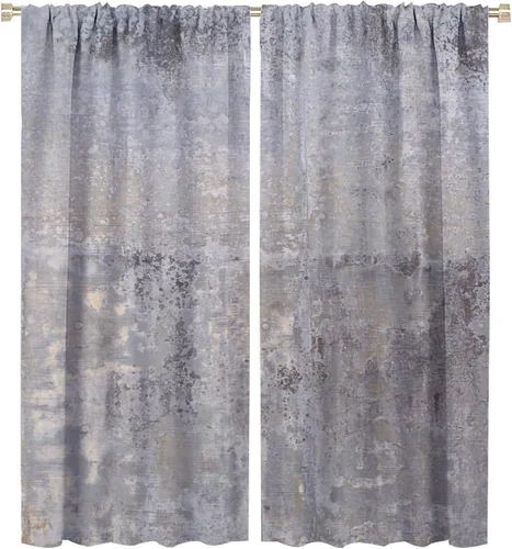 Vista 29 de Cortinas rústicas occidentales marrones con patrón de cornamenta para puerta, con bolsillo para barra, cortinas de ventana para dormitorio, sala