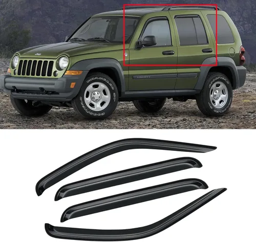 Vista 182 de Visera de ventana para Jeep Cherokee 1984-2001 (Excluye Modelo Limited), Protectores Guards Shields de lluvia de canal exterior, Deflector