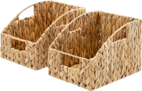 Vista 10 de GRANNY SAYS Cestas de almacenamiento de mimbre, cesta de mimbre impermeable con asas, contenedores de almacenamiento tejidos trapezoidales