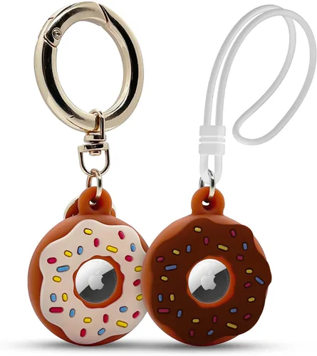 Vista 8 de Compatible con AirTag, paquete de 2 fundas a prueba de golpes, a prueba de polvo y lavables, soportes de silicona con accesorios para carteras, azul