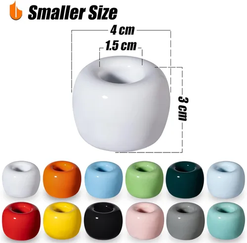 Vista 2 de Mini soportes para cepillos de dientes de cerámica para decoración de baño, encimeras de tocador, ahorro de espacio, blanco, paquete de 2