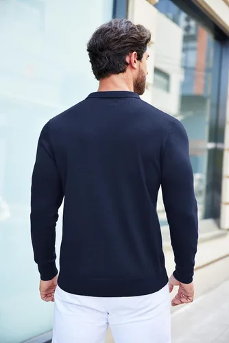 Vista 4 de COOFANDY Camisas polo de punto para hombre, estilo casual, manga larga, clásicas, camisas de golf con botones