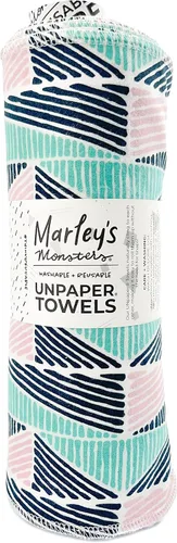 Vista 29 de Marley's Monsters Toallas sin papel - Rollo de 12 unidades, Toallas de papel reutilizables sin papel, de algodón, libres de árboles (Crepúsculo)