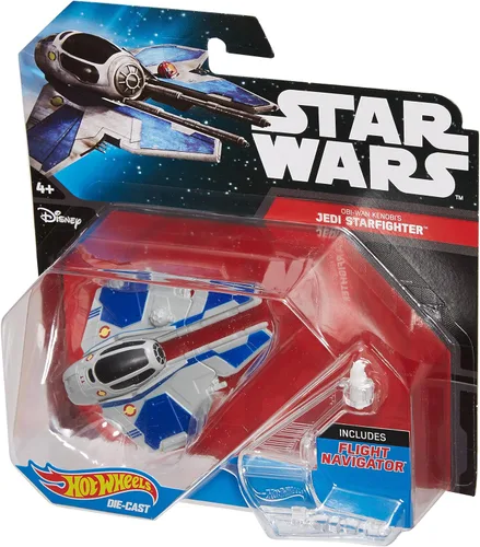 Vista 3 de Hot Wheels Vehículo interceptor Jedi de Star Wars Starship