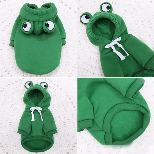 Vista 3 de Disfraces de Navidad para perros, Halloween, sudaderas con capucha para perros pequeños, gatos, trajes de cachorro de gato, ropa Yorkie Chihuahua