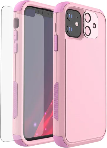 Vista 10 de X-belmox Funda para iPhone 11 [a prueba de golpes] [a prueba de caídas], 3 capas de grado militar, protección trasera dura, carga inalámbrica, funda