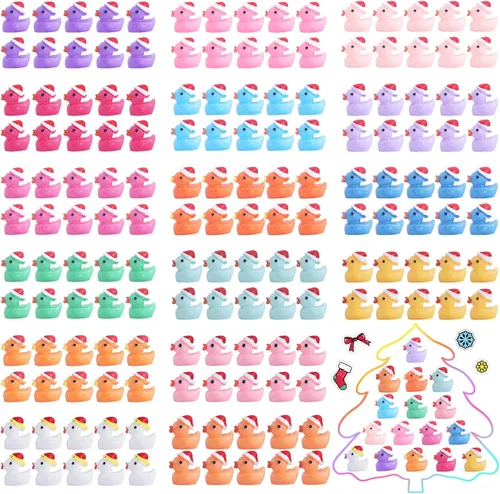 Vista 10 de 220 piezas de mini patos de resina, patos pequeños para jardín, ornamento de micro paisaje, casa de muñecas, broma de Navidad, Halloween