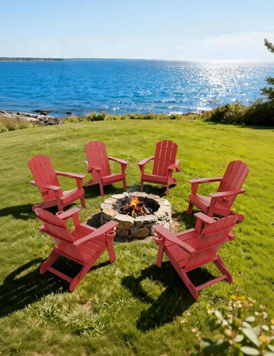 Vista 37 de Silla Adirondack plegable, sillas Adirondack de plástico texturizado de madera con soporte para 2 tazas, silla para hoguera de polietileno de alta