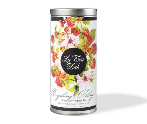 Vista 18 de Té verde albaricoque y melocotón de La Tea Dah, delicioso té de melocotón afrutado hecho con hojas de té verde de pólvora ligeramente cafeinadas