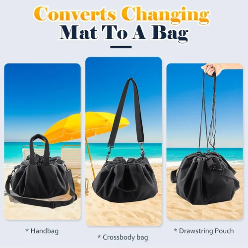 Vista 4 de Wetsuit Change Mat, Portable Large Beach Dry Bag Waterproof Changing Mats with Shoulder and Handle Strap for Surfing