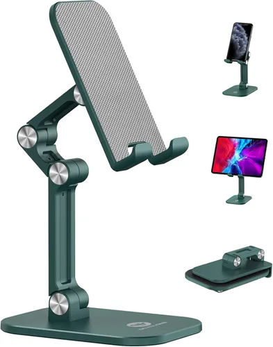 Vista 15 de OCYCLONE Soporte para teléfono celular, soporte para iPad, altura ajustable y ángulo para teléfono, soporte plegable para teléfono, soporte más alto