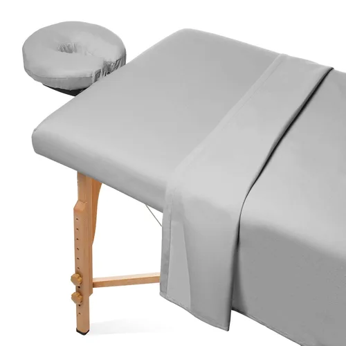Vista 10 de Saloniture Juego de sábanas de microfibra para mesa de masaje de 3 piezas - Funda premium para camilla facial - Incluye sábanas planas y ajustables