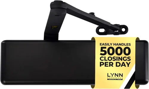 Vista 8 de LYNN HARDWARE Cierrapuertas automático extra resistente de servicio pesado (plateado) - Grado comercial, elección de contratistas, velocidad