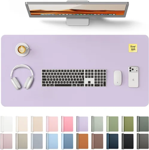 Vista 22 de YSAGi Protector de cuero para escritorio, alfombrilla de escritorio de oficina, alfombrilla grande para mouse, antideslizante, de piel sintética
