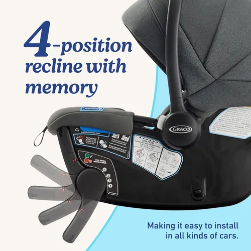 Vista 4 de Graco Gomax - Asiento infantil para automóvil, color orquídea, ligero, reclinable, orientado hacia atrás, se instala con o sin base