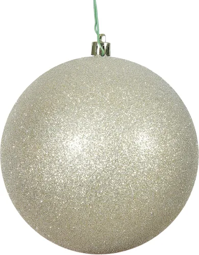 Vista 5 de Vickerman Esfera de adorno de Navidad de 10 pulgadas con acabado de caramelo, plástico inastillable, resistente a los rayos UV, decoración de árbol