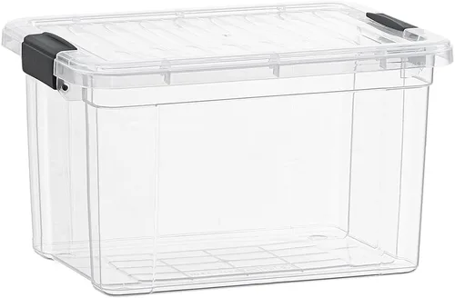 Vista 13 de Superio Cajas de almacenamiento transparentes con tapas, contenedores de plástico de 1.27 cuartos de galón para organizar, cajas apilables, sin BPA