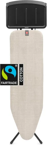 Vista 10 de Brabantia Tabla de planchar cómoda con soporte para plancha de vapor ajustable izquierda/derecha Mediano (talla B) Funda negra de mezclilla