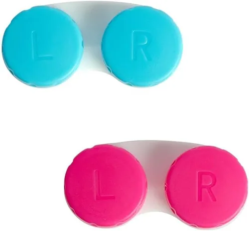 Vista 9 de Funda para lentes de contacto, estuche de contacto blanco y negro, 2 piezas, kit de inmersión, contenedor de soporte para el hogar, oficina