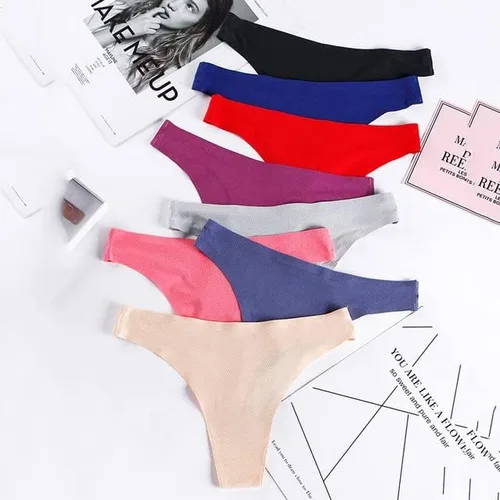 LOYJOY - 3 piezaslote ropa interior sin costuras para mujer a la moda con espalda en T transpirables tanga tanga tanga tanga íntimos G 3