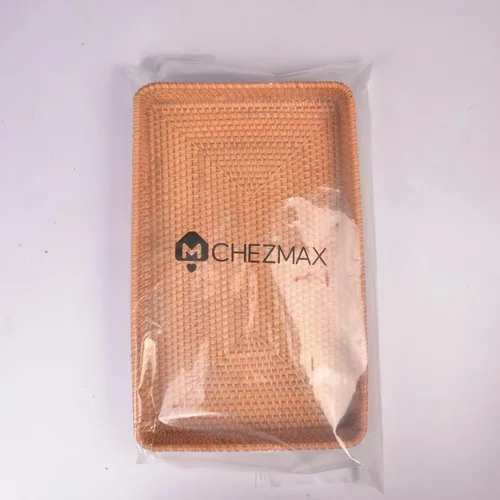 Vista 2 de ChezMax Cesta de ratán organizadora de almacenamiento cestas de mimbre organizador rectangular soporte para toallas de invitados para baño
