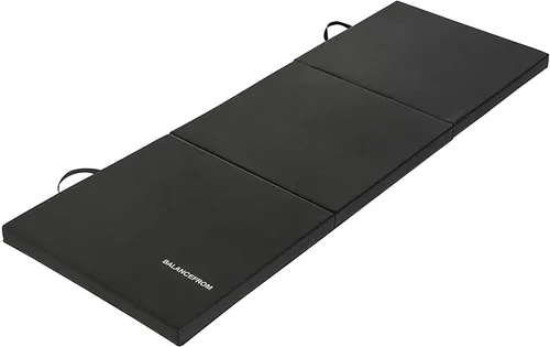 Vista 8 de BalanceFrom Colchoneta de Gimnasia Plegable de 3 Paneles de 6 x 2 Pies – Almohadilla de 2 Pulgadas de Grosor con Superficie de Vinilo y Asas