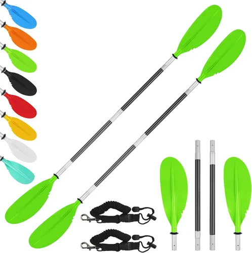 Vista 11 de Remo de kayak, 88 pulgadas, 4 piezas de remos para kayak, flotador de eje de aleación de aluminio resistente, ligero, desmontable, ajustable