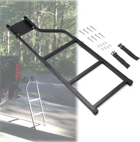 Vista 4 de Escalera para portón trasero, accesorios para camioneta, extensión universal con tornillos hexagonales autoperforantes de acero inoxidable